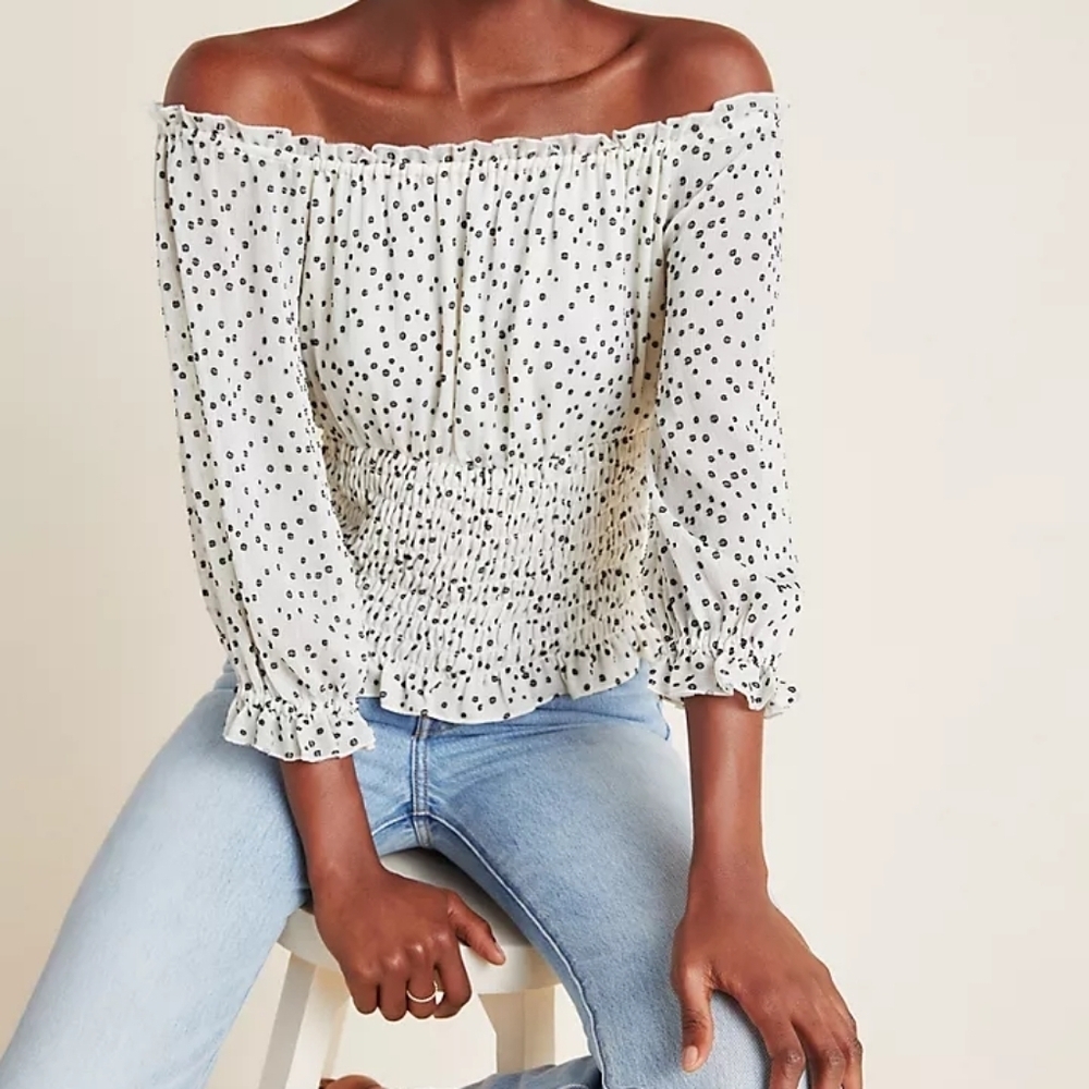 Anthropologie Lucia Off-the-Shoulder Blouse Size L